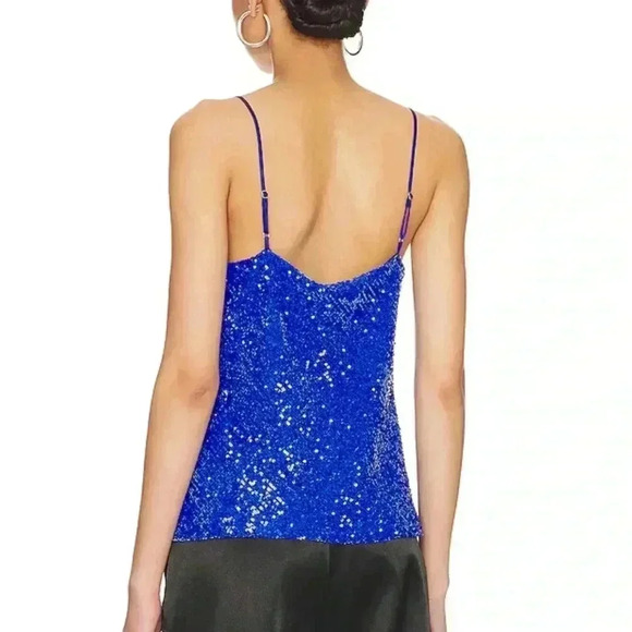 NWT Generation Love Monet Sequin Cami Tank Top Cobalt Blue S - Picture 2 of 4